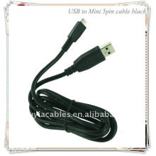 BLACK USB TO MINI 5PIN cable USB Type A Male to Type Mini B 5-pin Male 1.5meter 5ft